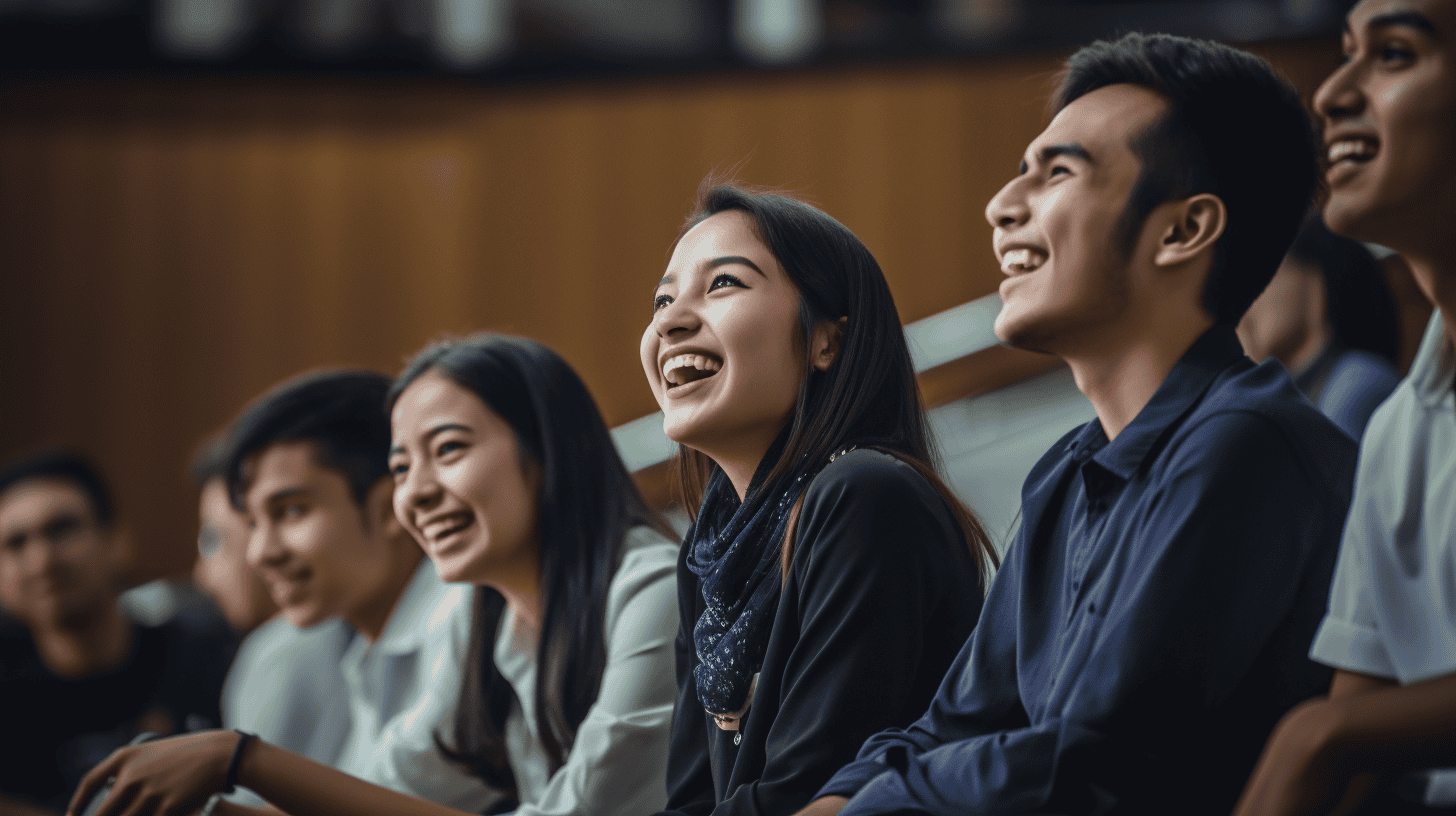 A group of smiling students engaged in a learning environment