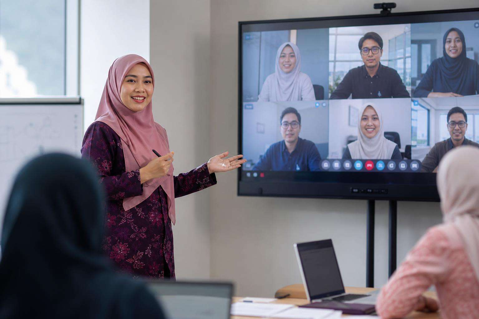 Gambaran visual sistem pengurusan pembelajaran yang membantu organisasi mengurus kursus, aktiviti dan rekod pembelajaran